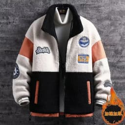Lamb Velvet Jacket Men's Thickened Stand Collar Autumn Winter New Style Korean Version Fashion Brand Cotton Sweatshirt Youth