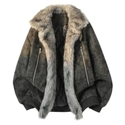 Men New Vintage Parkas Men Loose Brushed High End Fur Collar Coat Men Fashion Casual Clothing Coat Men Plus Velvet Outerwear