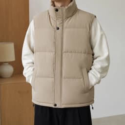 Men' Sleeveless Vest Jackets Winter Fashion Male Cotton-Padded Vest Coats Men Stand Collar Windproof Vest Winter Waistcoats
