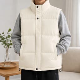 Men' Sleeveless Vest Jackets Winter Fashion Male Cotton-Padded Vest Coats Men Stand Collar Windproof Vest Winter Waistcoats