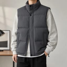 Men' Sleeveless Vest Jackets Winter Fashion Male Cotton-Padded Vest Coats Men Stand Collar Windproof Vest Winter Waistcoats
