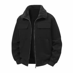 Men's Winter Jackets Plush Men's Cargo Jacket Fleece Parkas Lamb Fur Lining Men's Cold Jacket Thickening Motorcycle Jacket 3356