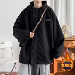 Lamb Velvet Jacket Men's Fleece Lined Thick Cotton Coat Autumn Winter Style Men's Winter Couple Large Size Cotton Clothes