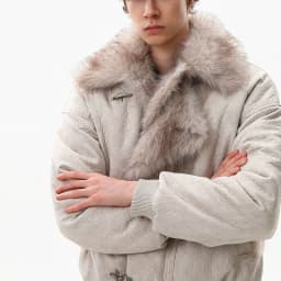 FEWQ American Style High Street Frosted PU Leather Fur Collar Men's Cotton Jacket Casual Thick Coat 2026 Autumn New 24W3545