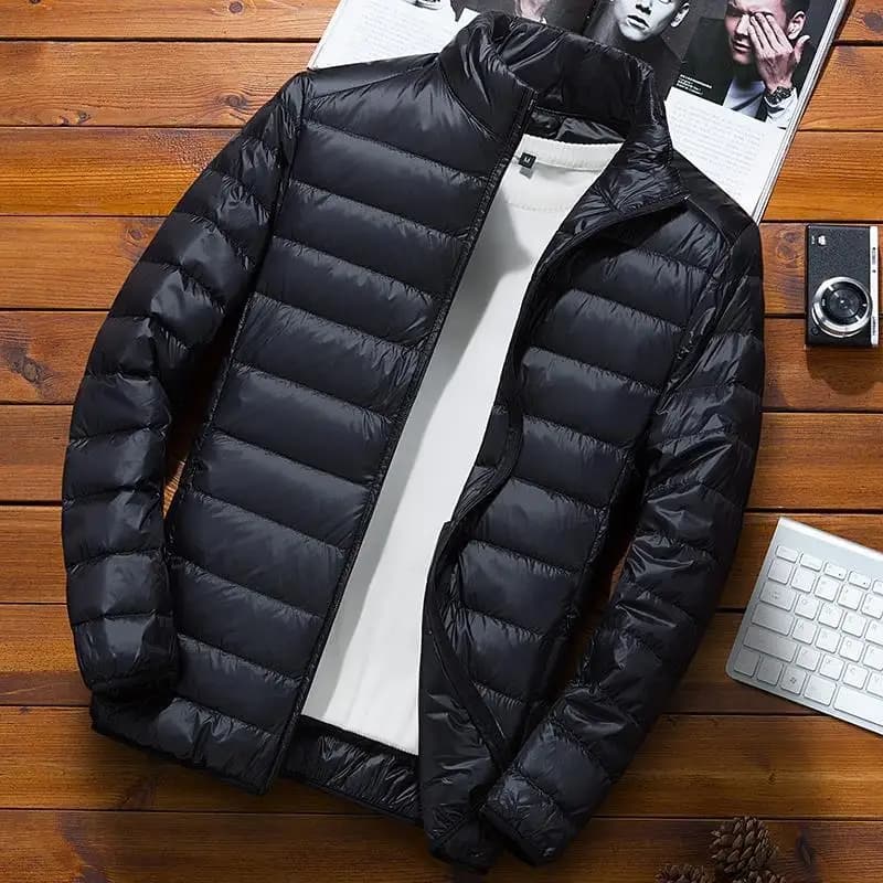 Men Parkas Down Cost Stand Collar Zipper Parka Outerwear Loose Cardigan Solid Pockets Spliced Winter Casual Long Sleeve