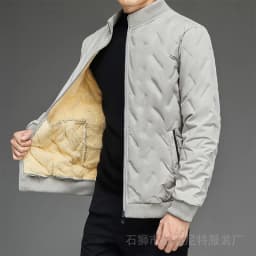 Men Business Parkas Stand Collar Lamb Fleece Winter Parkas Wind Cold Proof Down Coat Fleece Thick High Quality Casual Parkas