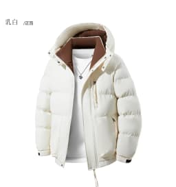 2026 New Plus-Size L-5XL Men's Cotton Coat with Removable Hat Autumn Outerwear solid thicken warm  coat youth winter jacket