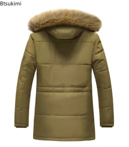 2026 New Men's Casual Parkas Winter Korean Style Thickened Warm Mid-length Jackets Hooded Outdoor Windbreak Coats Oversized 5XL