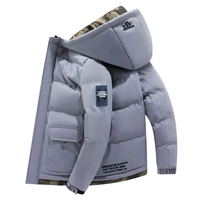 Men Parkas Thick Warm Winter Jacket Hooded Quilted Jacket Loose Fashion Casual Cotton-Padded Outwear Puffer Coat