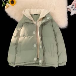 2026 Winter Fake Two Piece Hooded Parkas Men Fashion Loose Cotton-padded Clothes Coats for Male Long Sleeve Bread Jackets C969