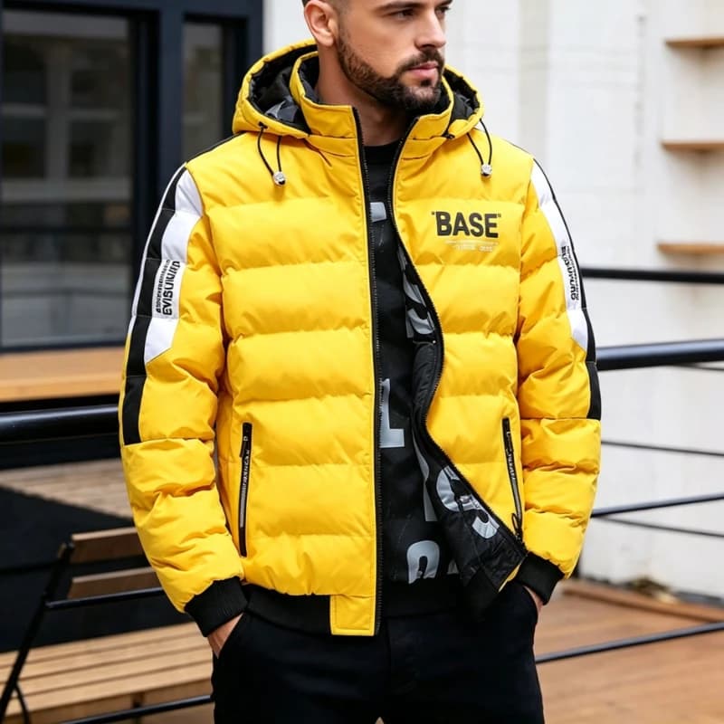 Thick Hooded Parkas Men Double-Sided Wear Men's Puffer Jacket Outdoor Winter Thickened Down Coat Letter Print Casual Parka Coats