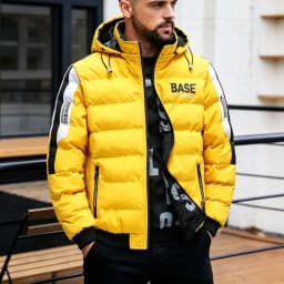 Thick Hooded Parkas Men Double-Sided Wear Men's Puffer Jacket Outdoor Winter Thickened Down Coat Letter Print Casual Parka Coats