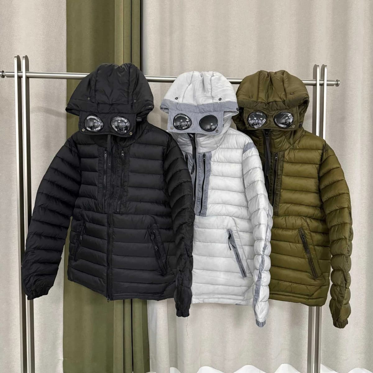 Afashion Lightweight Casual Winter Hat with Double Goggles American Style Thin Sewn Cotton Jacket Loose Basic Men's Polyester Fi