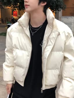 FEWQ Korean Style Short Stand Up Collar Fashionable Solid Color Men's Cotton Jacket Casual All-match Comfortable Top Autumn New