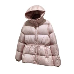 Schinteon Women Belted Down Jacket with Hood Autumn Winter Warm Thick Outwear White Duck Down Casual Coat 2026 New