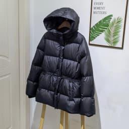 Schinteon Women Belted Down Jacket with Hood Autumn Winter Warm Thick Outwear White Duck Down Casual Coat 2026 New