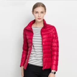 Johnature 2026 New Women Coat Autumn Winter White Duck Down Jacket Solid Colors Warm Slim Zipper Fashion Light Down Coat