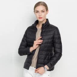 Johnature 2026 New Women Coat Autumn Winter White Duck Down Jacket Solid Colors Warm Slim Zipper Fashion Light Down Coat