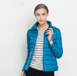 Johnature 2026 New Women Coat Autumn Winter White Duck Down Jacket Solid Colors Warm Slim Zipper Fashion Light Down Coat