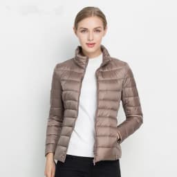Johnature 2026 New Women Coat Autumn Winter White Duck Down Jacket Solid Colors Warm Slim Zipper Fashion Light Down Coat