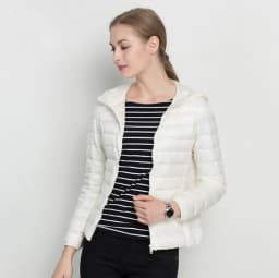 Johnature 2026 New Women Coat Autumn Winter White Duck Down Jacket Solid Colors Warm Slim Zipper Fashion Light Down Coat