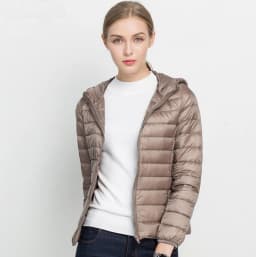 Johnature 2026 New Women Coat Autumn Winter White Duck Down Jacket Solid Colors Warm Slim Zipper Fashion Light Down Coat