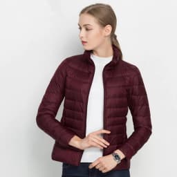 Johnature 2026 New Women Coat Autumn Winter White Duck Down Jacket Solid Colors Warm Slim Zipper Fashion Light Down Coat