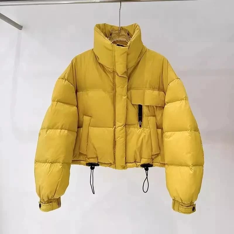 Women's Short Puffer Jacket 2025 New Winter Korean Style Loose Thickened Bread Coat Cotton Outerwear Warm Commute Style