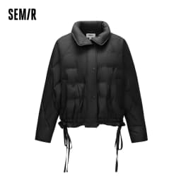 Semir Down Jacket Women Winter Lace Trim 90% Down Fill Windproof Oversize Lightweight 2026 New Sweet Cool Niche Top