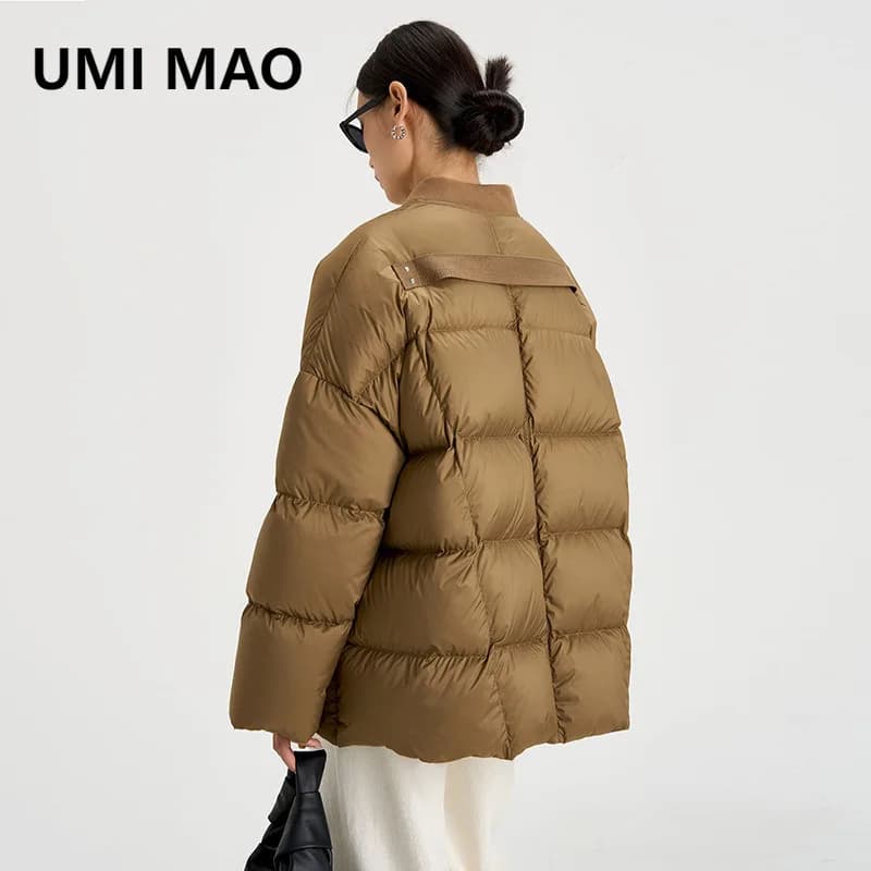 UMI MAO 90 White Duck Down Baseball Collar Down Jacket Women Winter New Fashion Thickened Casual Warm Trendy Puffer Jacket