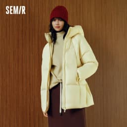 Semir Down Jacket Women Winter Mid-Length 90% Down Fill Thick Three-Resistant Turtle Back Raglan 2026 New Outerwear Women's Wear
