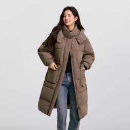 Semir Down Coat Women LongWaterproof Oil-proof Stain-proof Warm 2026 Winter New Loose Hooded Versatile Jacket Woman