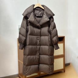Schinteon Women White Duck Down Long Jacket Autumn Winter Warm Casual Over Size Loose Outwear Soft Comfortable Fashion Coat New