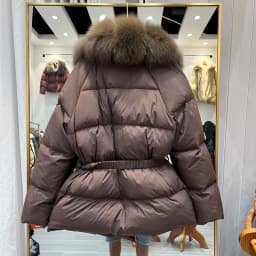 Ladies Luxury Fur Collar down Jacket Winter Warm Slim Fit Fashionable Mid-Length Coat Korean Style Straight Cut Long Sleeve