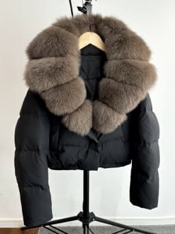 Janveny Big Natural Fox Fur Coat Women 2025 Autumn Winter Female Parkas 90% White Duck Down Jacket Feather Short Puffer Coat