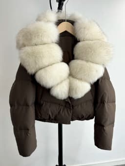 Janveny Big Natural Fox Fur Coat Women 2025 Autumn Winter Female Parkas 90% White Duck Down Jacket Feather Short Puffer Coat