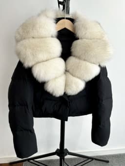 Janveny Big Natural Fox Fur Coat Women 2025 Autumn Winter Female Parkas 90% White Duck Down Jacket Feather Short Puffer Coat