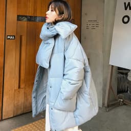 Women White Duck Down Coat 2026 Winter New Fashion Female Scarf OverSize Jackets Round Neck Loose Thicken Parkas Warm Outwear