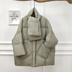 Women White Duck Down Coat 2026 Winter New Fashion Female Scarf OverSize Jackets Round Neck Loose Thicken Parkas Warm Outwear