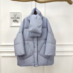 Women White Duck Down Coat 2026 Winter New Fashion Female Scarf OverSize Jackets Round Neck Loose Thicken Parkas Warm Outwear
