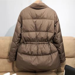 Lagabogy New Winter Women White Duck Down Coat Female Notched Collar Double Breasted Coats Casual Lady Drawstring Puffer Outwear