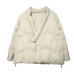 Schinteon Women Japanese Style Jacket Over Size White Duck Down Coat Loose Warm Autumn Winter Casual Outwear Top Quality
