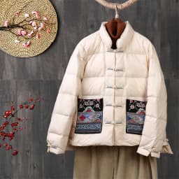 Chinese Style Vintage Embroidered Buckle Down Coat Women Warm Light White Duck Down Jacket Parkas Ladies Short Puffer Outwears