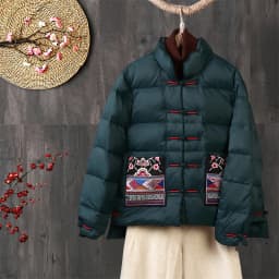 Chinese Style Vintage Embroidered Buckle Down Coat Women Warm Light White Duck Down Jacket Parkas Ladies Short Puffer Outwears