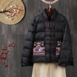 Chinese Style Vintage Embroidered Buckle Down Coat Women Warm Light White Duck Down Jacket Parkas Ladies Short Puffer Outwears