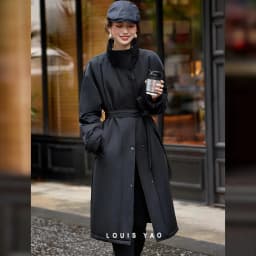 LOUIS YAO Stand-Up Collar Women's Down Coat 2025 Autumn/Winter Waist Belt Thickened Long-Length Puffy Duck Down Jacket
