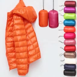 Women's Ultralight Thin down Jacket Quilted Coat Hooded Lightweight Silk Fiber Fill Fall Fashion Ladies' Premium Clothing