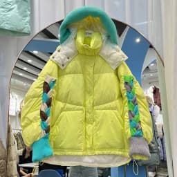 Womens Clothing Winter Female Short Down Jacket Hooded Patchwork Korean Fashion Duck Down Coat Short Jacket Parka Feather Woman
