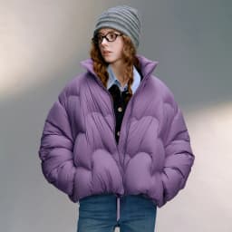 TOYOUTH Women 90% White Duck Down Jacket 2025 Winter New Ultra Lightweight Wave Pattern Stand Up Collar Short Parkas Coat