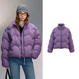 TOYOUTH Women 90% White Duck Down Jacket 2025 Winter New Ultra Lightweight Wave Pattern Stand Up Collar Short Parkas Coat